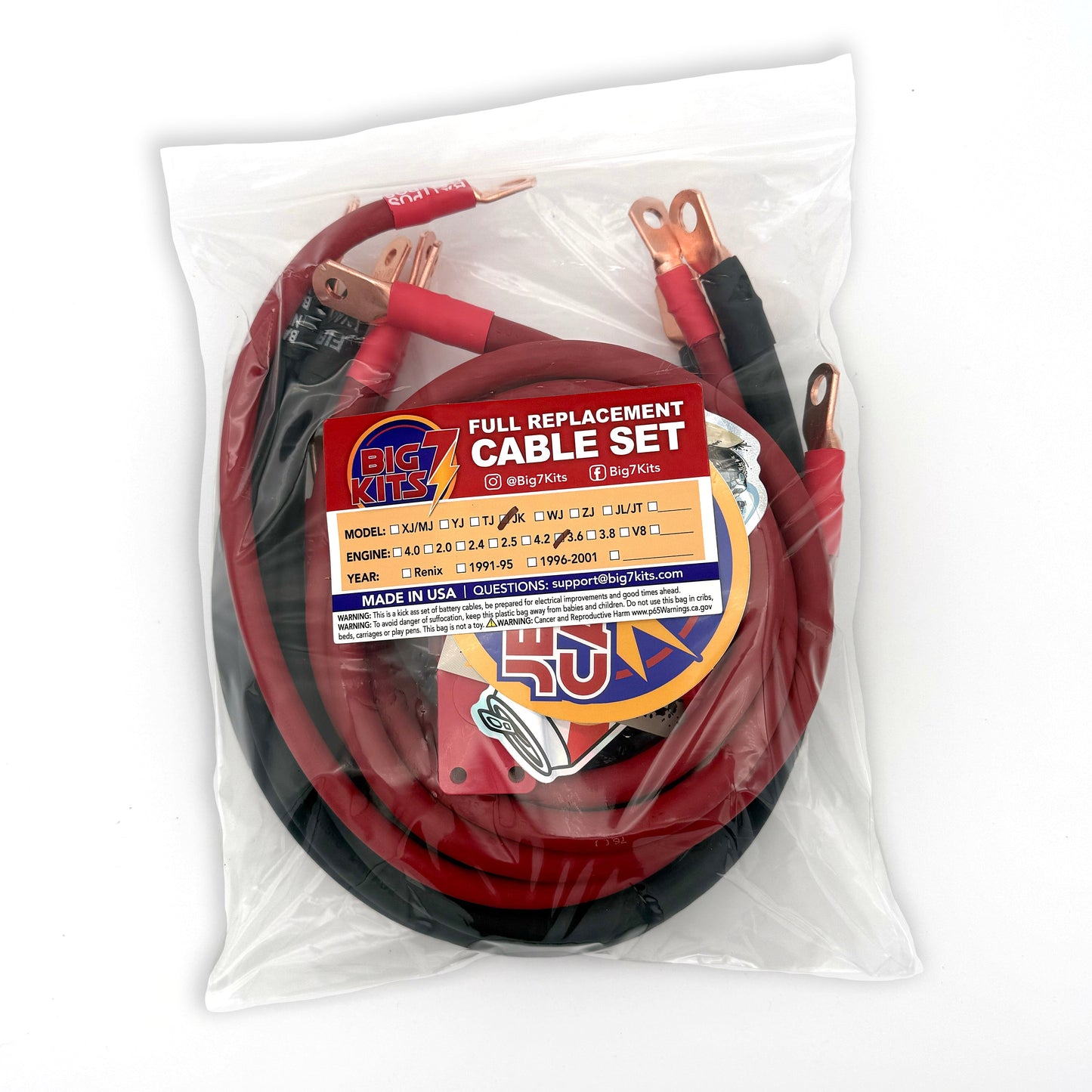 Jeep Wrangler JK Big 7 Battery Cable Kit (2007-2018)