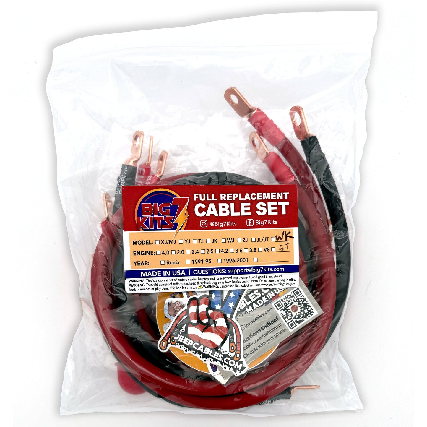 Jeep Grand Cherokee WK Big 7 Battery Cable Kit (2005-2010)