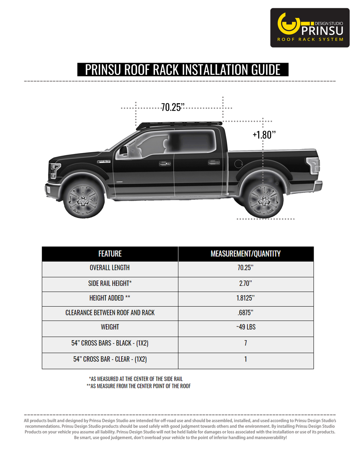 Ford Raptor / F150 Prinsu Roof Rack 2015-2020 Ford F-150 view 15