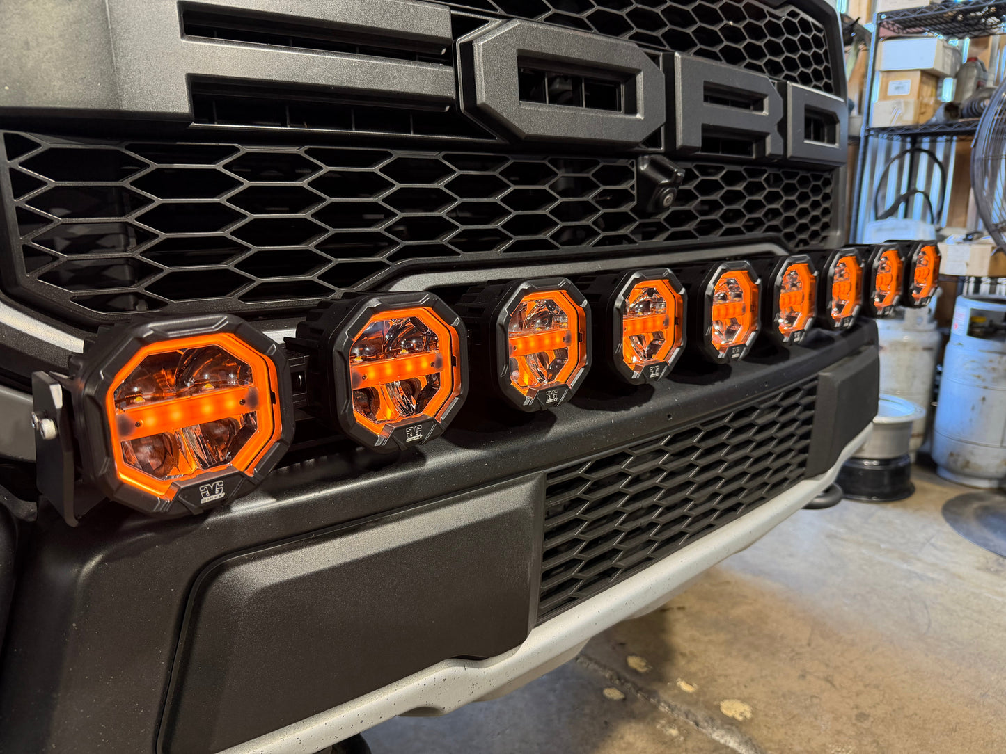 9 Light U-Con Interlocking Off Road LED Pod With Amber or White DRL Running Light