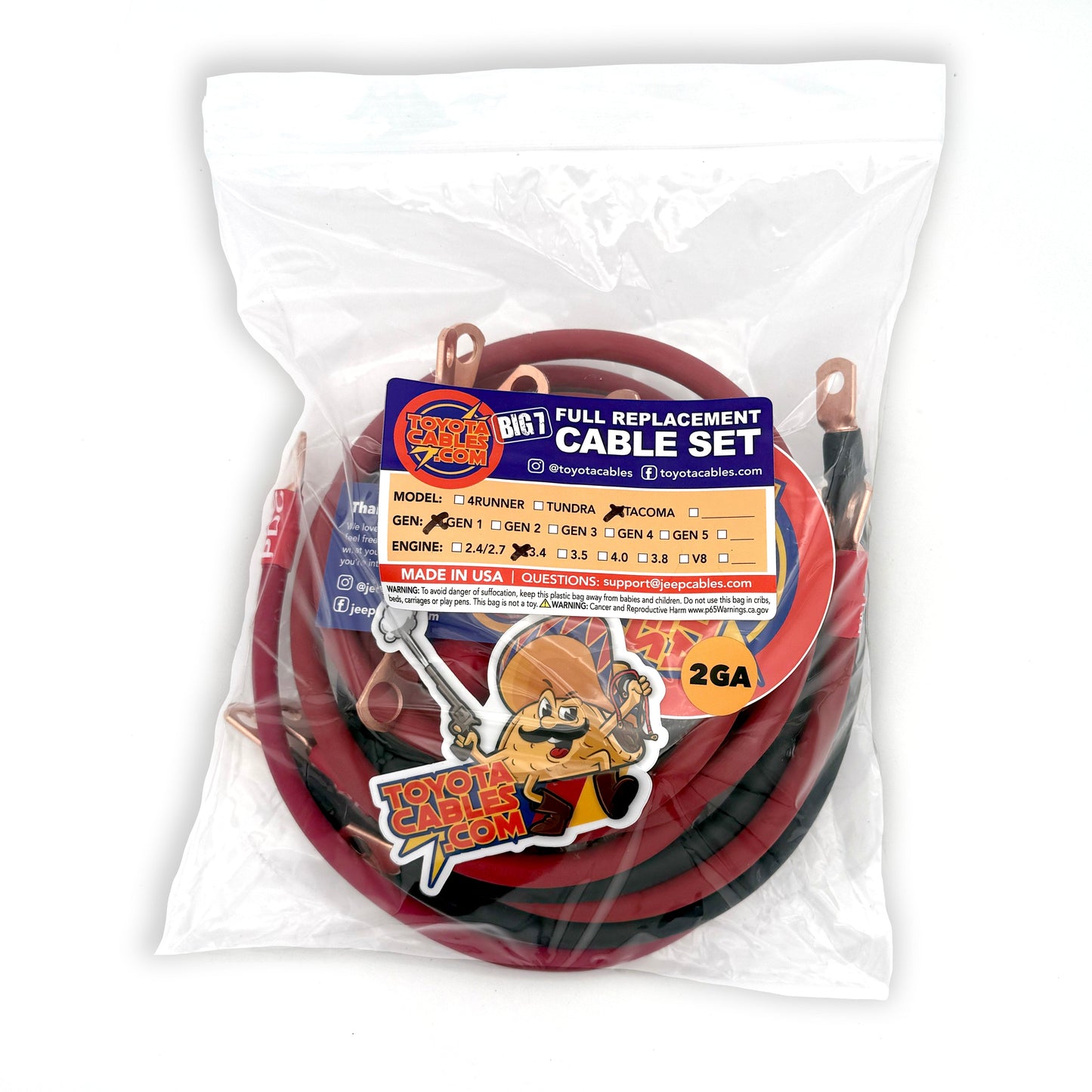 Toyota Tacoma Big 7 Battery Cables Kit (Gen 1 - 1995-2004)