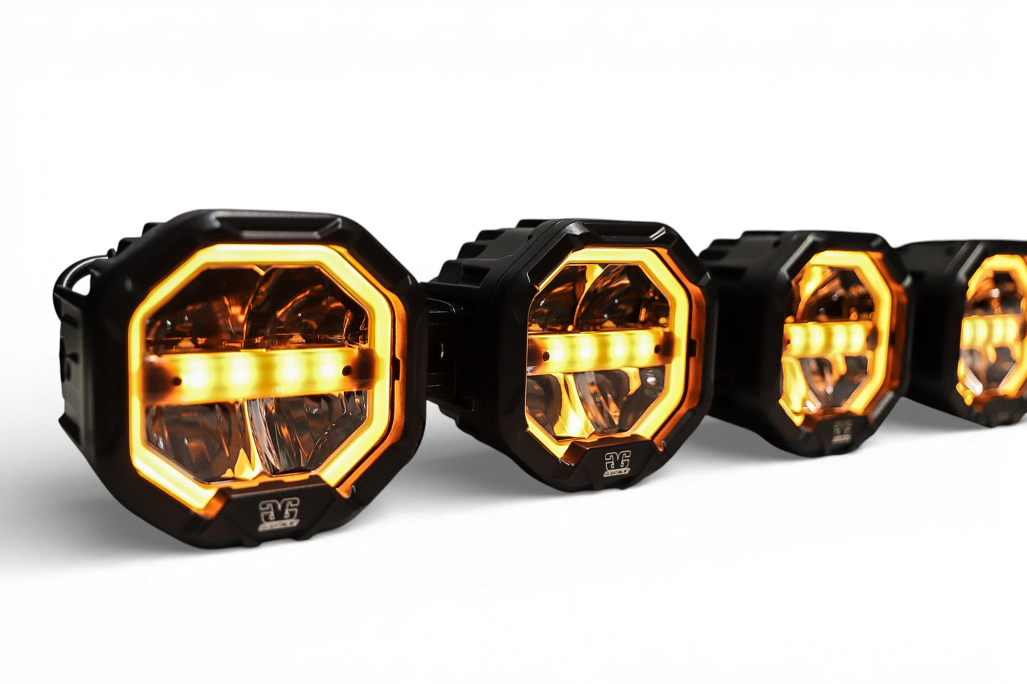 10 Light U-Con Interlocking Off Road LED Pod With Amber or White DRL Running Light