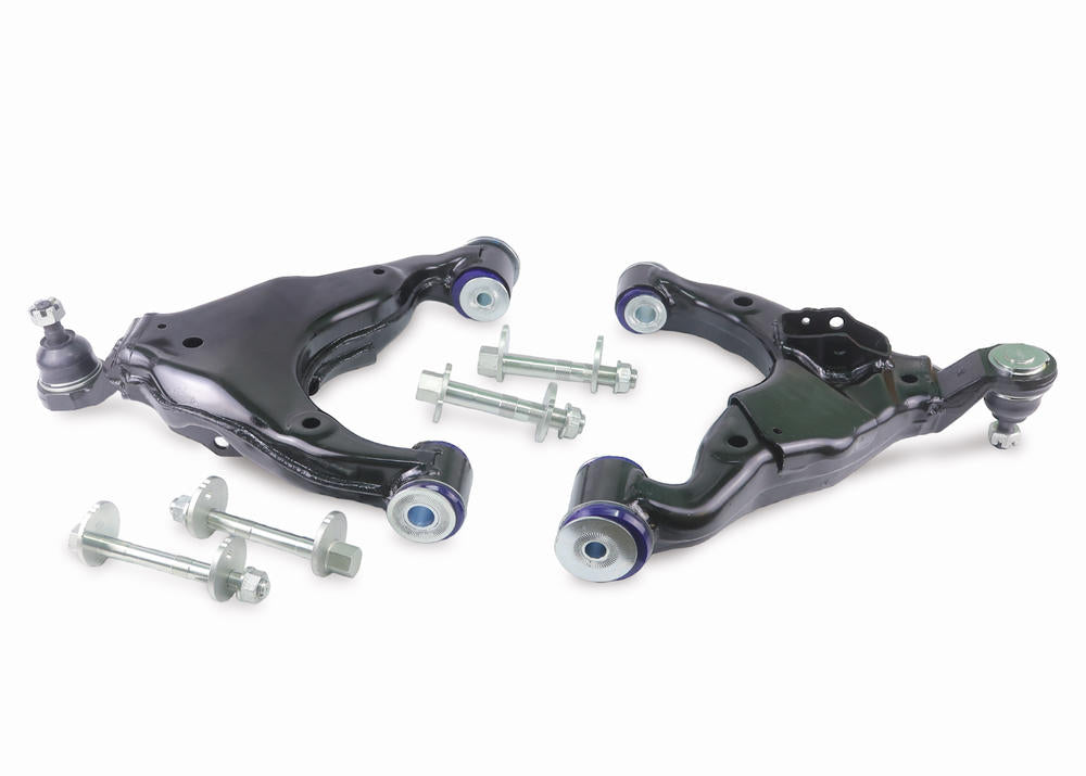 SuperPro Lower Control Arm and Camber Pin Kit - Double Offset Extended Range of Adjustment