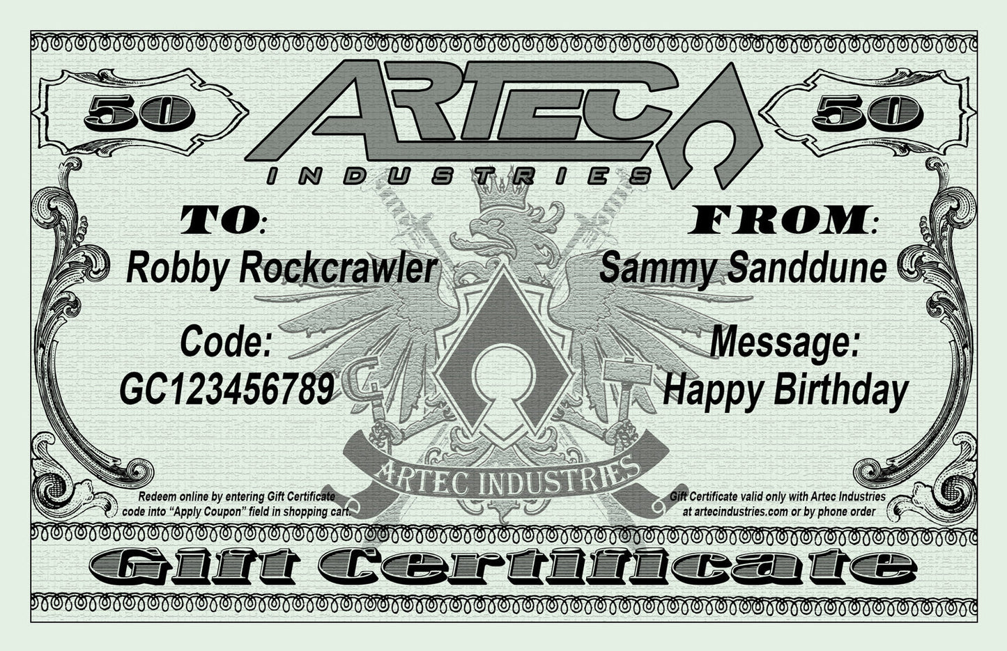 Artec Industries Gift Card