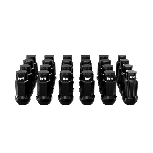 Steel Lug Nuts / Matte Black / + 4 Locking Lug Nuts
